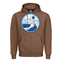 Chestnut River Mountain Badge Zipper Hoodie - linhVisuals