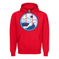 Red River Mountain Badge Zipper Hoodie - linhVisuals