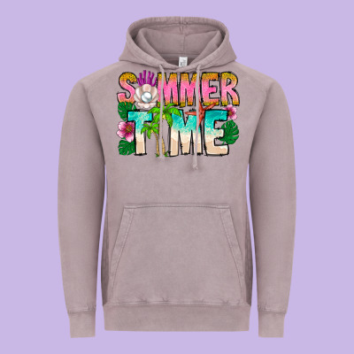 Summer Time Vintage Hoodie Designed By Cowhidedigitalart