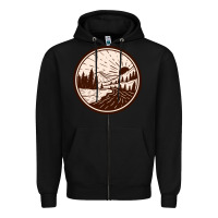 Black River Forest Brown Zipper Hoodie - linhVisuals
