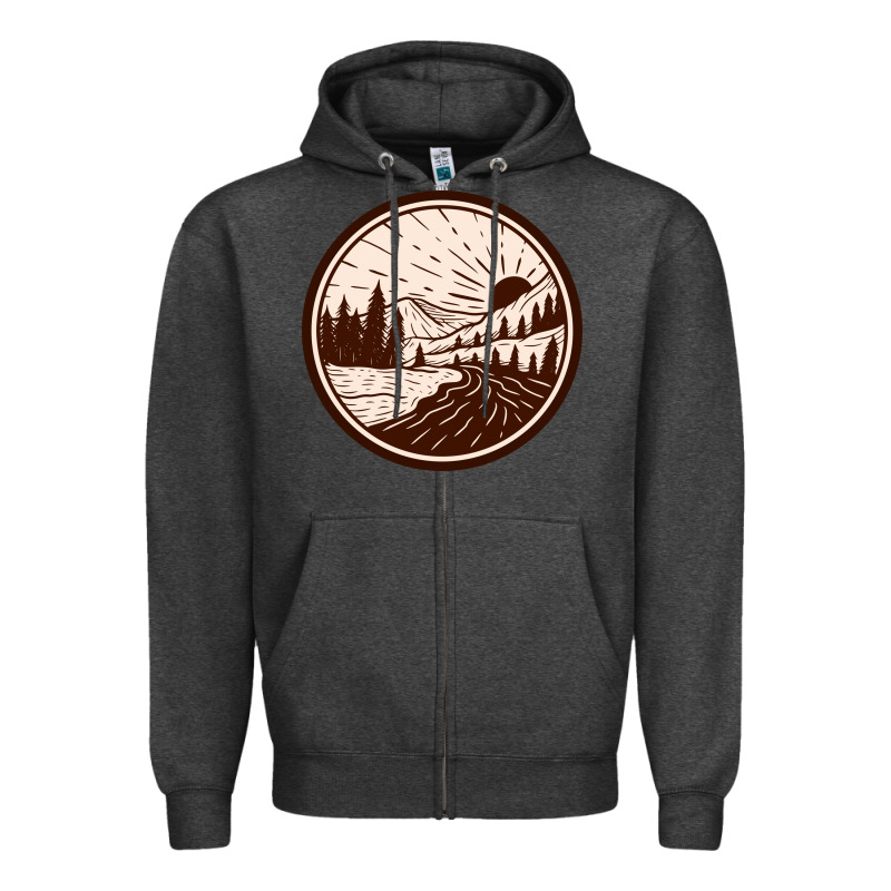 River Forest Brown Zipper Hoodie by linhVisuals | Teevron