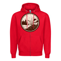 Red River Forest Brown Zipper Hoodie - linhVisuals
