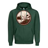 Sports Green River Forest Brown Zipper Hoodie - linhVisuals