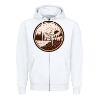 White River Forest Brown Zipper Hoodie - linhVisuals