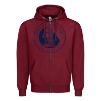 Burgundy monmouth university Zipper Hoodie - linhVisuals