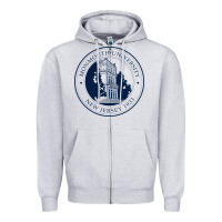 Heather Grey monmouth university Zipper Hoodie - linhVisuals