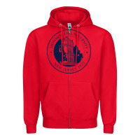 Red monmouth university Zipper Hoodie - linhVisuals