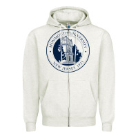 Oatmeal Heather monmouth university Zipper Hoodie - linhVisuals