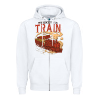 White Whiskey Train Zipper Hoodie - linhVisuals