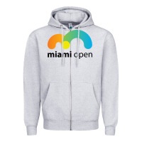 Heather Grey miami open Zipper Hoodie - linhVisuals