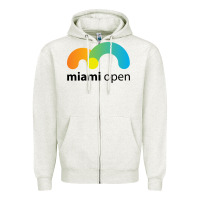 Oatmeal Heather miami open Zipper Hoodie - linhVisuals