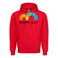 Red miami open Zipper Hoodie - linhVisuals