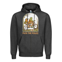 Charcoal Heather Frogs And Toad Fucks The Police Zipper Hoodie - linhVisuals