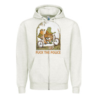 Oatmeal Heather Frogs And Toad Fucks The Police Zipper Hoodie - linhVisuals
