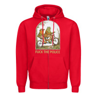 Red Frogs And Toad Fucks The Police Zipper Hoodie - linhVisuals