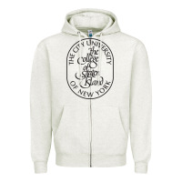 Oatmeal Heather College Of Staten Island Zipper Hoodie - linhVisuals