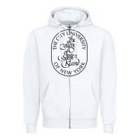 White College Of Staten Island Zipper Hoodie - linhVisuals