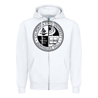 White Csu Dominguez Hills Zipper Hoodie - linhVisuals
