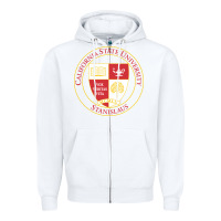 White Csu Stanislaus Zipper Hoodie - linhVisuals