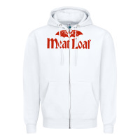 White MEAT LOAF Zipper Hoodie - linhVisuals