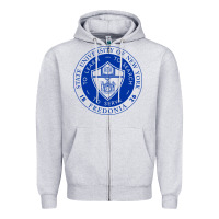 Heather Grey Suny Fredonia Zipper Hoodie - linhVisuals