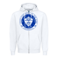 White Suny Fredonia Zipper Hoodie - linhVisuals