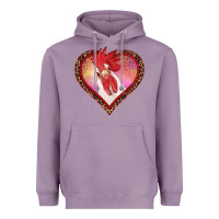 Lavender valentines day rooster with leopard heart Heavyweight Hoodie - RanaPortraitStore