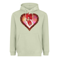 Matcha valentines day rooster with leopard heart Heavyweight Hoodie - RanaPortraitStore
