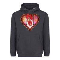 Smoke valentines day rooster with leopard heart Heavyweight Hoodie - RanaPortraitStore