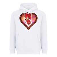 White valentines day rooster with leopard heart Heavyweight Hoodie - RanaPortraitStore