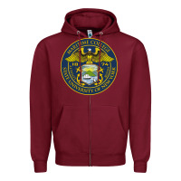Burgundy Suny Maritime Full Color Zipper Hoodie - linhVisuals