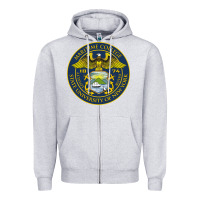 Heather Grey Suny Maritime Full Color Zipper Hoodie - linhVisuals
