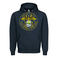 Navy Suny Maritime Full Color Zipper Hoodie - linhVisuals