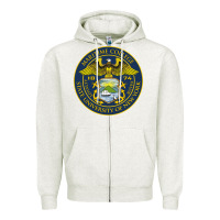 Oatmeal Heather Suny Maritime Full Color Zipper Hoodie - linhVisuals