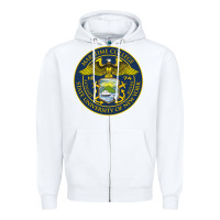 White Suny Maritime Full Color Zipper Hoodie - linhVisuals