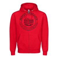 Red Temple University Zipper Hoodie - linhVisuals