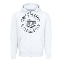 White Temple University Zipper Hoodie - linhVisuals