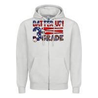 Dove Grey batter up 3rd grade Zipper Hoodie - JahusDesignShop
