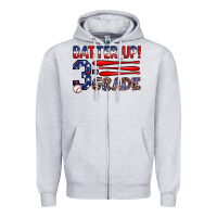 Heather Grey batter up 3rd grade Zipper Hoodie - JahusDesignShop