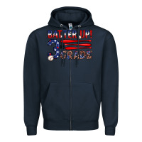 Navy batter up 3rd grade Zipper Hoodie - JahusDesignShop