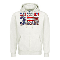 Oatmeal Heather batter up 3rd grade Zipper Hoodie - JahusDesignShop