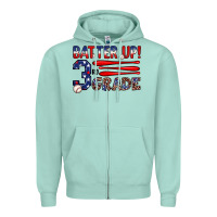 Seafoam batter up 3rd grade Zipper Hoodie - JahusDesignShop