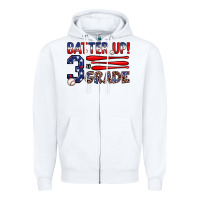 White batter up 3rd grade Zipper Hoodie - JahusDesignShop