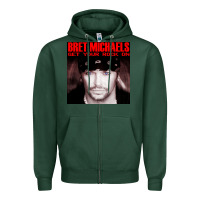 Sports Green #bret michaels get your rock on tour 2022 Zipper Hoodie - linhVisuals