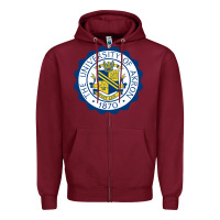 Burgundy University Of Akron Zipper Hoodie - linhVisuals