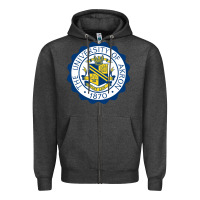 Charcoal Heather University Of Akron Zipper Hoodie - linhVisuals