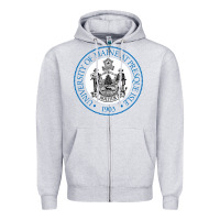 Heather Grey University Of Maine At Presque Isle Zipper Hoodie - linhVisuals