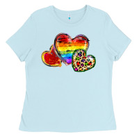 Baby Blue Pride hearts Ladies Tee - FaDigitalArtStudio