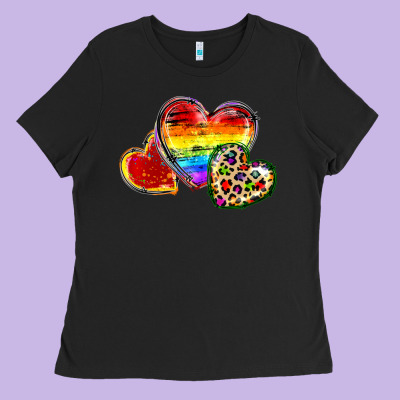 Pride Hearts Ladies Tee Designed By Fadigitalartstudio