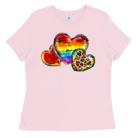 Bubblegum Pink Pride hearts Ladies Tee - FaDigitalArtStudio